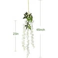 thumbnail image 4 of 6 Pack 3.75 Feet/Piece Artificial Fake Wisteria Vine Ratta Hanging Garland Silk Flowers String Home Party Wedding Decor (6PCS-Large White Wisteria), 4 of 5
