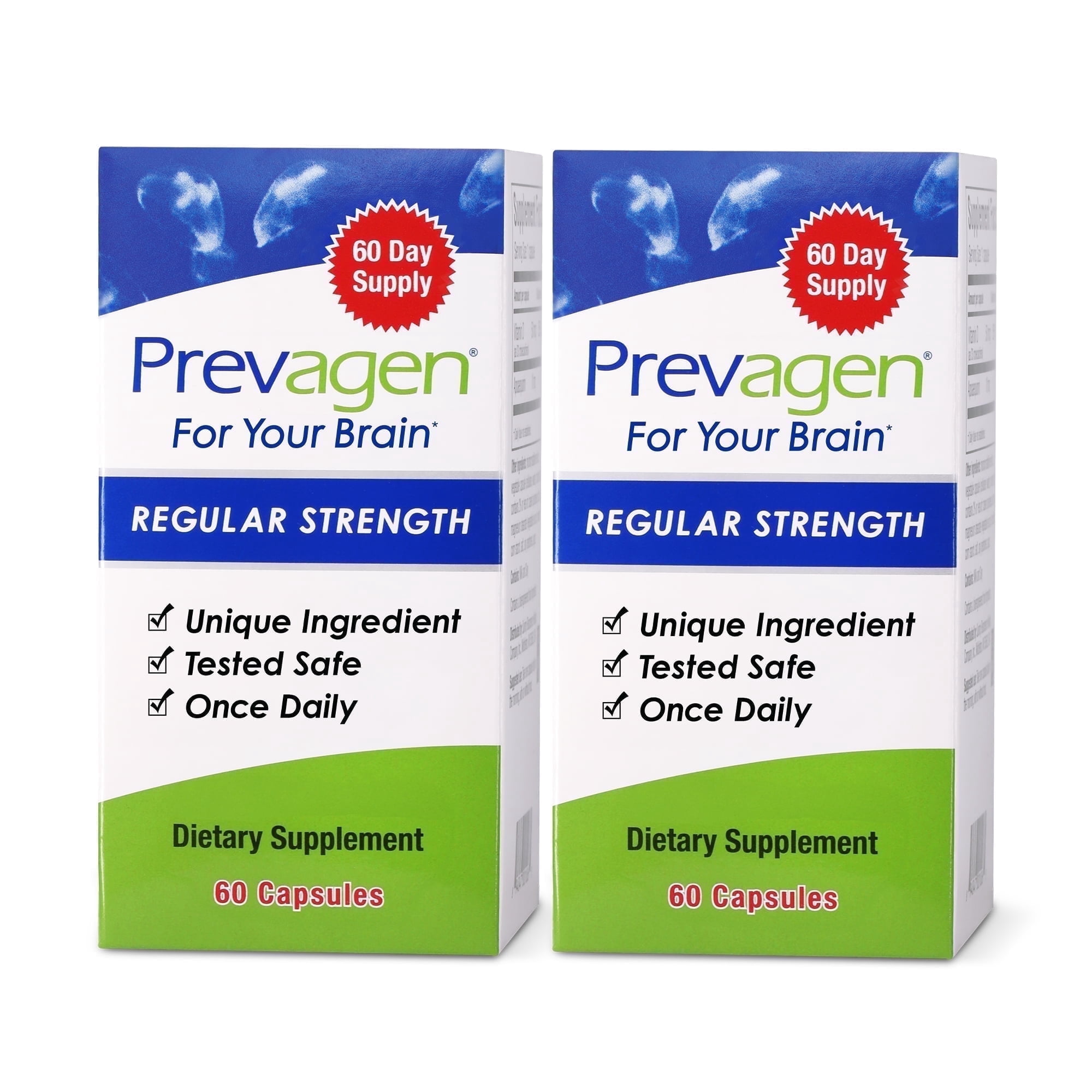 Prevagen Regular Strength Capsules, 60ct 2 Pack, Prevagen with Apoaequorin & Vitamin D