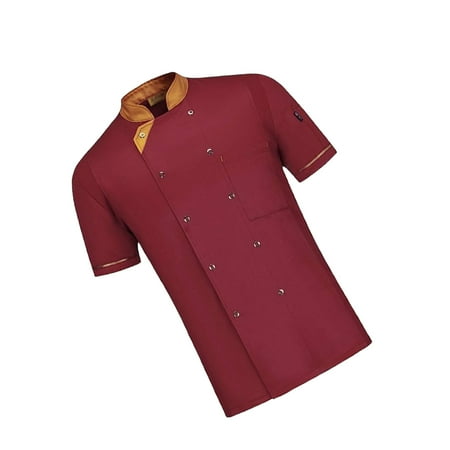 

Hefilesy Soft Texture Comfortable Fit - Durable Polyester Kitchen Apron Breathable Fabric Wear-resistant Colorfast Buckle Wine Red 4XL