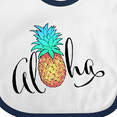 thumbnail image 4 of Inktastic Aloha in Cursive with Pineapple Rainbow Colors Boys or Girls Baby Bib, 4 of 4