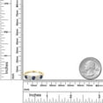 thumbnail image 6 of Gem Stone King 18K Yellow Gold Plated Silver Blue Created Sapphire and E - F Lab Grown Diamond Wedding-Bands Ring for Women | 1.29 Cttw | Round 4MM | Gemstone September Birthstone | Size 5, 6 of 6