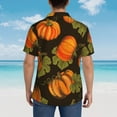thumbnail image 4 of Disketp Hawaiian Shirts For Men,Orange Pumpkin Autumn Maple Falling Leaves Print Mens Casual Short Sleeve Button Down Shirts Beach Shirt, 4 of 7