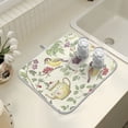 thumbnail image 4 of Yayeee Dish Drying Mat for Kitchen Counter 16" x 18" Microfiber Super Absorbent Coffee Decorative Pad, Purple Birds Teapots, 4 of 9