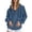 Dark Blue, variant on Women's Casual Pullover Hoodie Solid Raglan Sleeve Warm Jacket Blue XXL