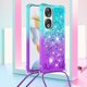 thumbnail image 2 of Funda para Honor 90 5G Brillantina Líquida Divertida Reluciente y con Cristales en Movimiento Cuerpo Cruzado con Cordón Ajustable, 2 of 5