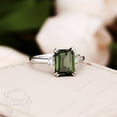 thumbnail image 2 of 7*9mm Emerald Cut Green Tourmaline Ring,Diamond Ring, Dainty Ring Natuaral Tourmaline Ring Wedding Ring Gift For Women, 2 of 3