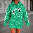thumbnail image 2 of Arlun Game Day Womens Sequin Hoodies Sweatshirts Preppy Funny Rugby Graphic Long Sleeve Loose Fit Hooded Tops Oversized Fall Winter Pullovers Mint Green S, 2 of 5