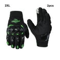 thumbnail image 1 of maskred Maximum Protection Leather Motorcycle Gloves With Padding • Breathable green 2XL, 1 of 6