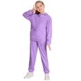 thumbnail image 5 of Arshiner Girls Velour 2 Pieces Tracksuits Outfits Athletic Hoodies Sweatshirts and Sweatpants Athletic Clothing Sets, 5 of 8