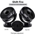 thumbnail image 3 of Auto Kfz Lfter Auto Ventilator Mit 3 Geschwindigkeiten Doppellfter Bereich 360 Grad-drehung Einstellbar Ventilator Haus Bro - Schwarz Fr Alle Familien, 3 of 5