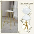 thumbnail image 3 of Clear Bar Stools Set of 2 Up to 180 Lbs, Modern Tall Acrylic Bar Chair with Metal Legs, Kitchen Island Chairs with Back and Footrest, Upholstered Counter Stools for Dining Room, Kitchen - Gold, 3 of 8