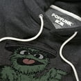thumbnail image 2 of Sesame Street Early Grouch Unisex Adult Slim Fit Pull-Over Heather Hoodie, Charcoal, Small, 2 of 5