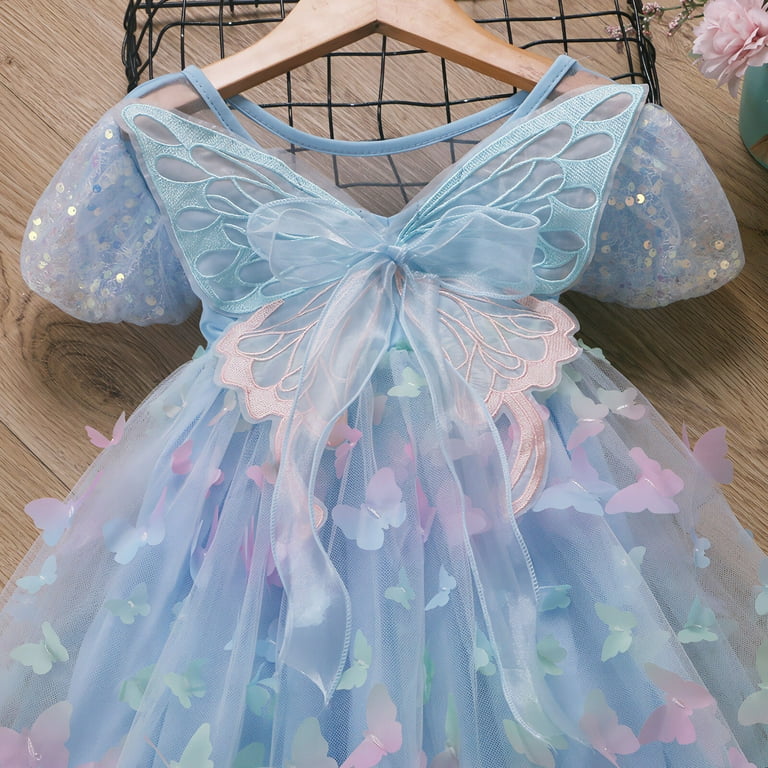 Girl Butterfly Wings Dress Kids Tulle Butterfly Wing Skirt Princess Birthday  Tutu Party Costume - Walmart.com