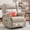 Beige, variant on Demi Bonn 40" Manual Recliner Chair in Faux Leather with Heavy Duty Motion Mechanism, 8 Vibrating Nodes and 3 Massage Modes for Living Room, Brown