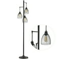 thumbnail image 5 of Bestco 67" Industrial Floor Lamp with 3 Hanging Lights, LED Bulbs Included, Black, 5 of 14