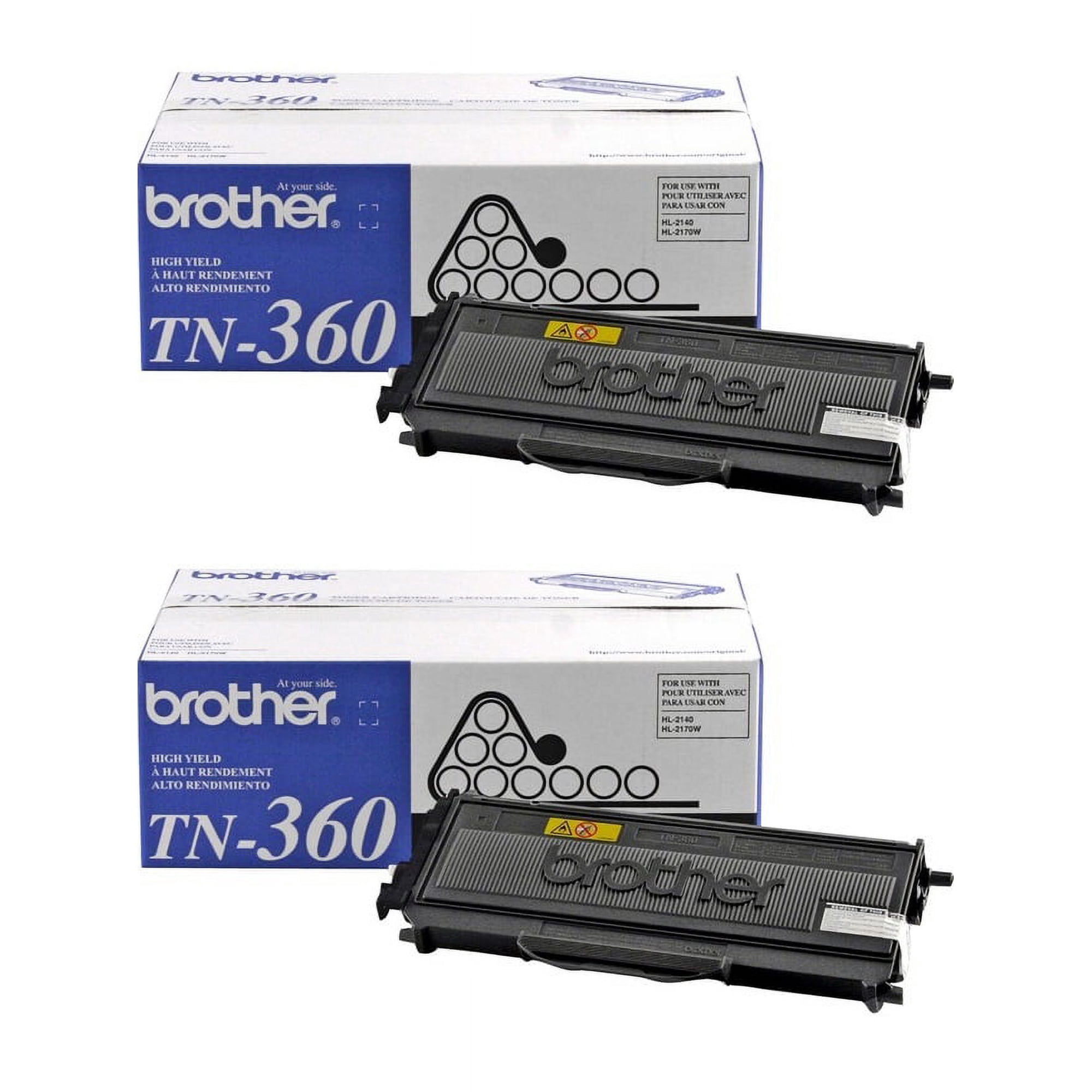 Brother Genuine TN3602PK 2-Pack High Yield Black Toner Cartridge with approximately 2 600 page yield/cartridge