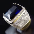 thumbnail image 3 of Opolski Fashion Men Women Big Rectangular Cubic Zirconia Plated Finger Ring Jewelry, 3 of 8