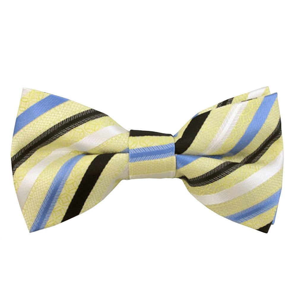Adult Purple and Yellow Stripe Satin Bow Tie Fancy Dress Accessory Harry Potter 