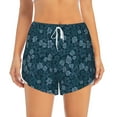 thumbnail image 2 of Xecao's Rose Flowers for a double-layer running short for women, perfect for gym, tennis, and more, featuring a convenient pocket., 2 of 9