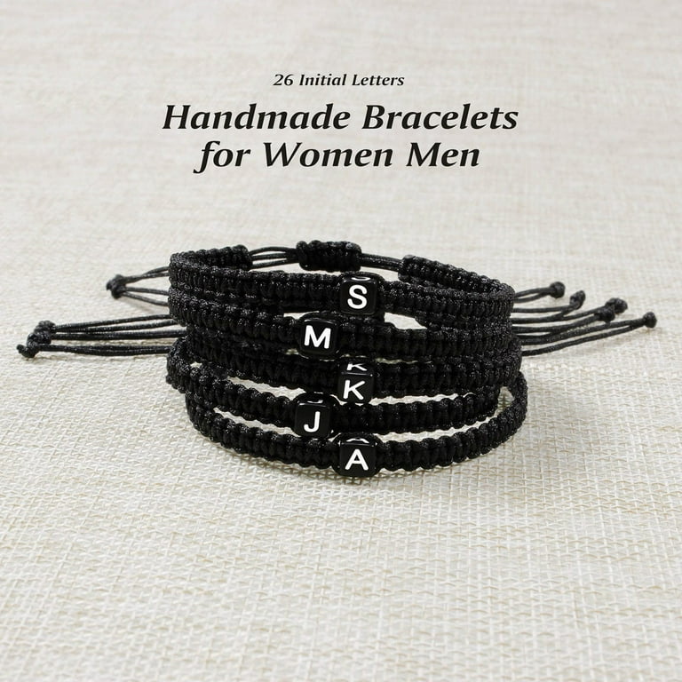 Baocc Couples Bracelets Initial String Bracelets for Women Men Teen Girls Boys Handmade Rope Braided Bracelet Minimalist Jewelry Matching Couple