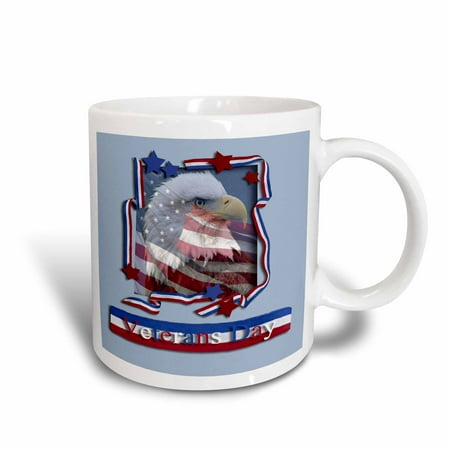- 3dRose Veterans Day Patriotic Eagle, Ceramic Mug, 11-ounce
