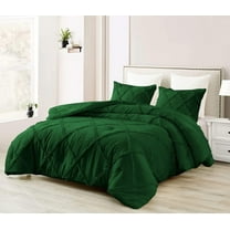 DNG Creations 3 Piece Diamond Ruffle Comforter 100% Egyptian Cotton, 800TC - Solid Green Colour - Super Soft 550 GSM All Season ( Oversized King - Size )