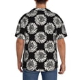 thumbnail image 5 of Vsdgher White Sunflowers Print Men's Wrinkle Free Untucked Cuban Shirt Business Casual Button Down Shirts Short Sleeve Shirt, 5 of 7