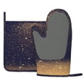 thumbnail image 3 of Kll Gold Black Glitter Oven Gloves And Pot Holders Grill Gloves - Oven Gloves And Pot Holders, Non-Slip Cooking Gloves With Recycled Pads, 3 of 9