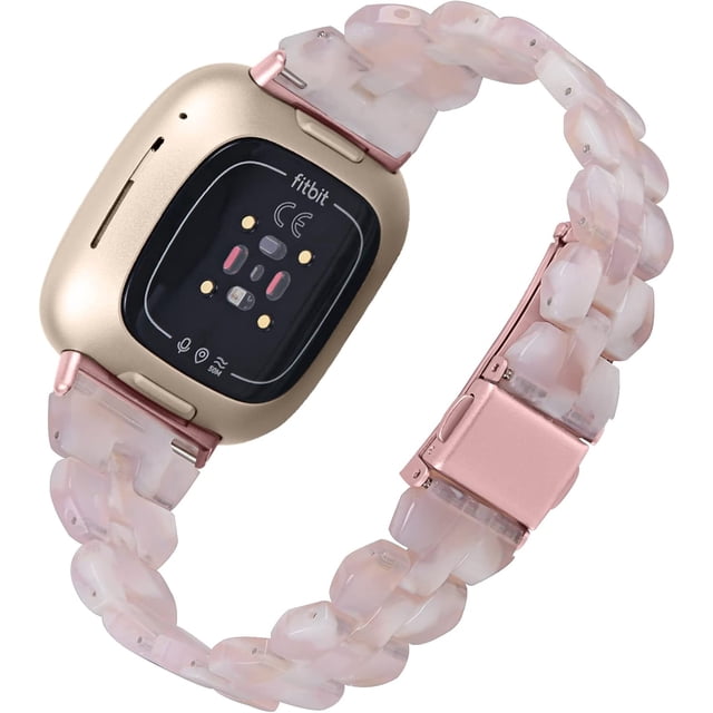 REQO Bracelet de Montre en Résine Compatible pour Fitbit Versa 4/Sense 2 Bracelets de Remplacement, Bracelet Réglable avec Boucle en Acier Inoxydable pour Fitbit Sense 2/Versa 4/Versa 3 pour Femmes Hommes