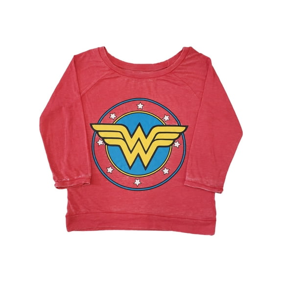 Junior Womens DC Wonder Woman Logo Stars Long Sleeve T-Shirt Top Shirt S (3/5)