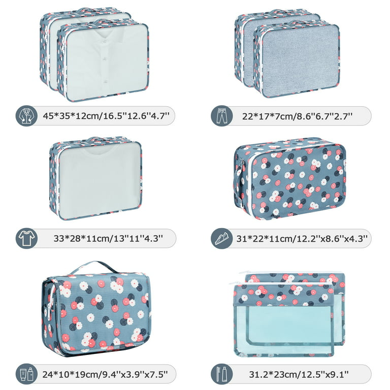 1pc Blue Flower Pattern Underwear Organizer Bag For Travel