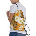 thumbnail image 3 of Easygdp White Floral and Butterflies Drawstring Backpack, Beach Sackpack, Travel Sackpack Lightweight for Sports, Gym, Travel, Swimming - Medium, 3 of 9