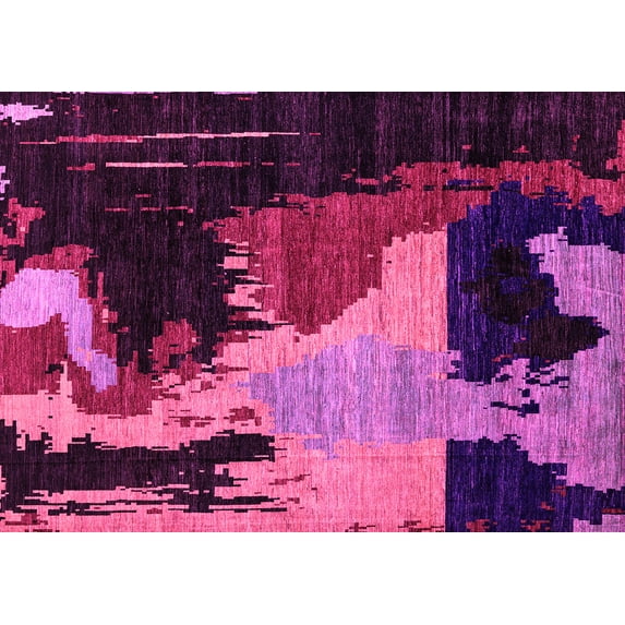 Ahgly Company Indoor Rectangle Oriental Pink Modern Area Rugs, 2' x 5'