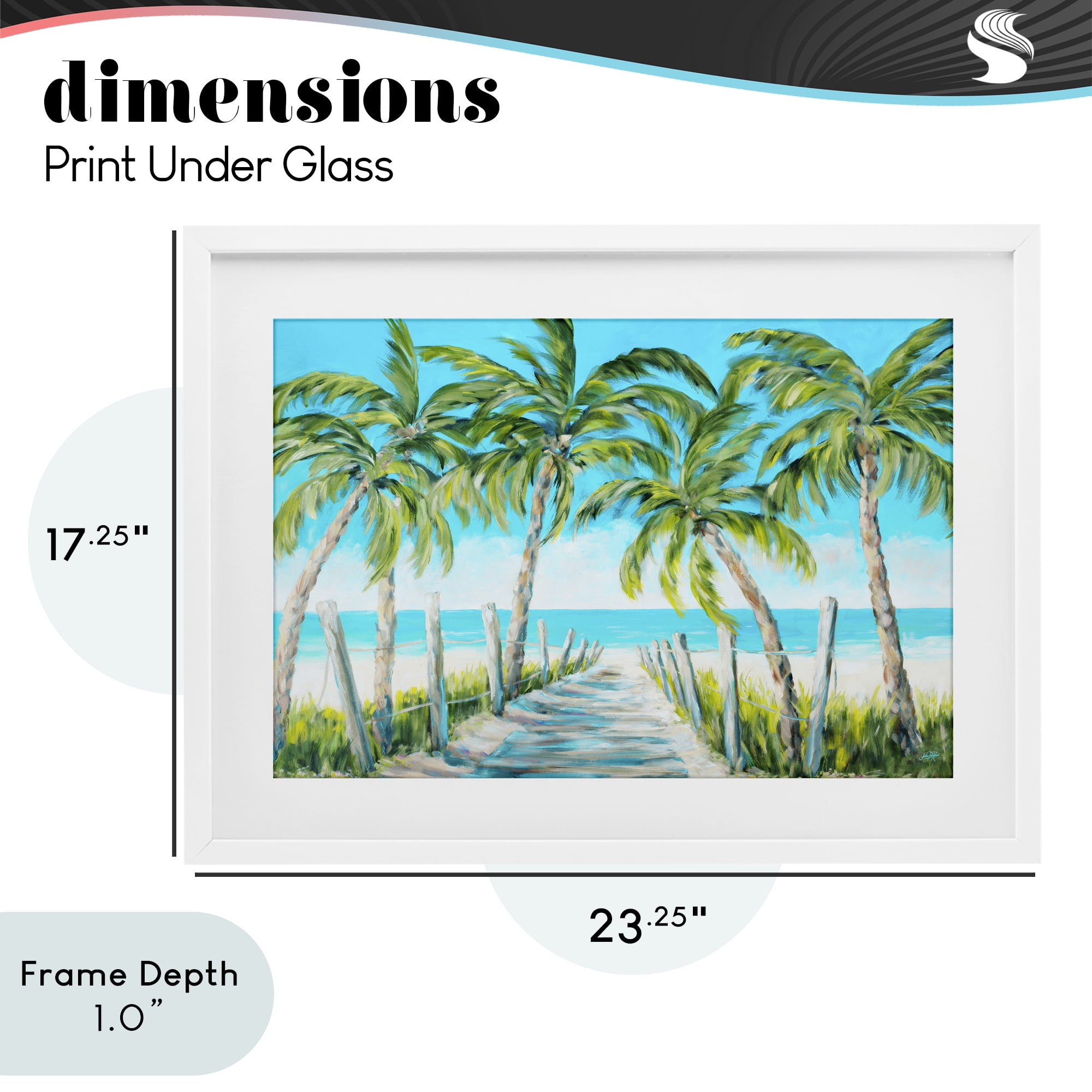 Stupell Industries The Path To Paradise White Framed Print Under Glass, design by Julie DeRice