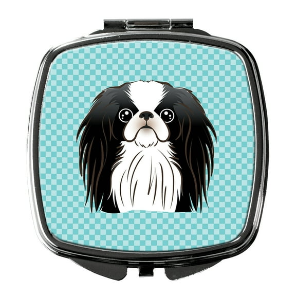 Checkerboard Blue Japanese Chin Compact Mirror BB1168SCM