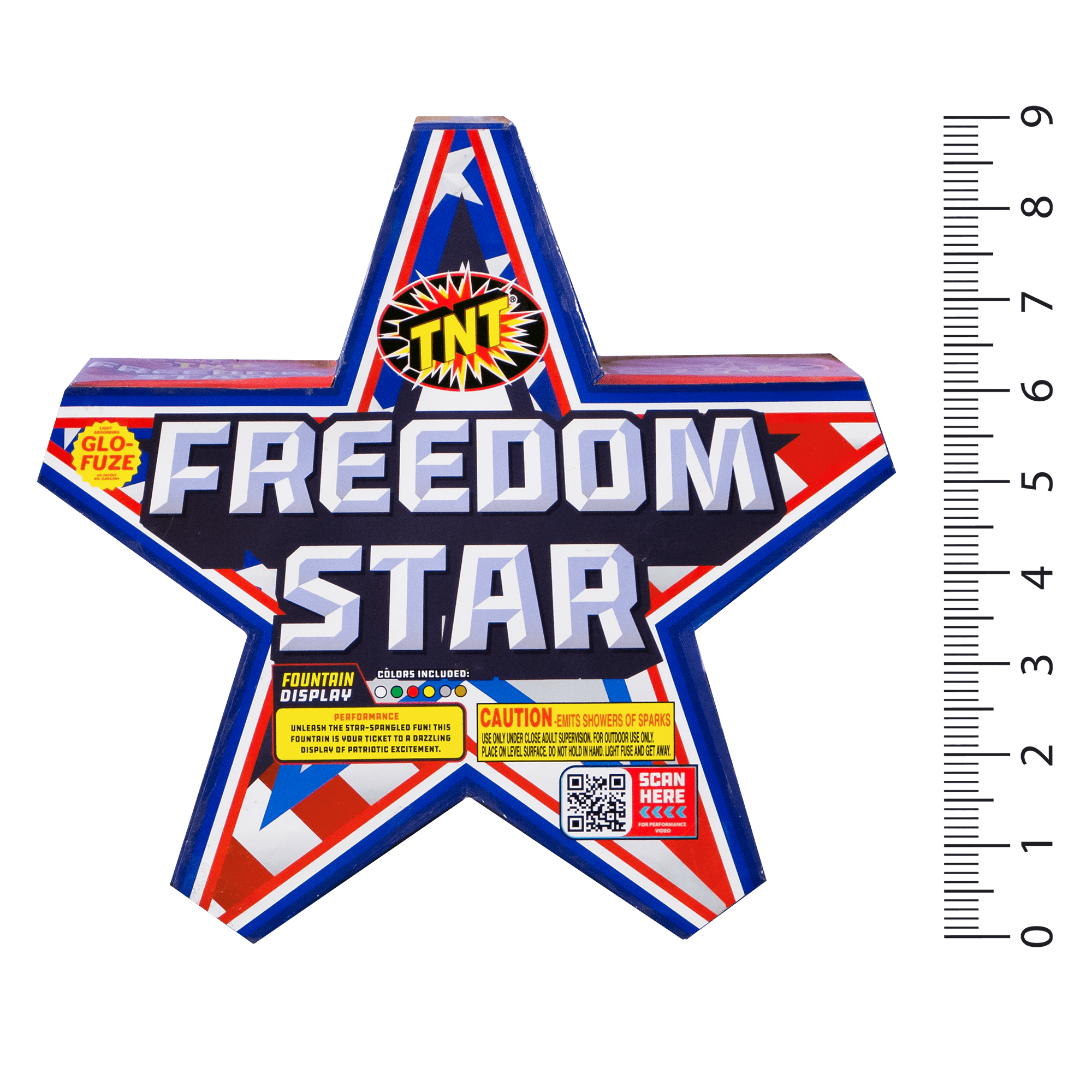TNT Fireworks Freedom Star Multicolor Ground Based Fountain, Outdoor Party
