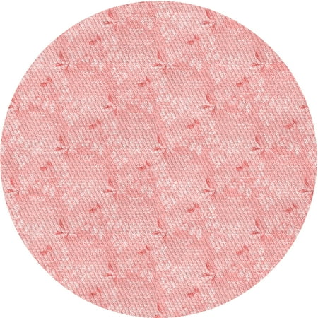 

Ahgly Company Indoor Square Patterned Pastel Red Pink Area Rugs 3 Square