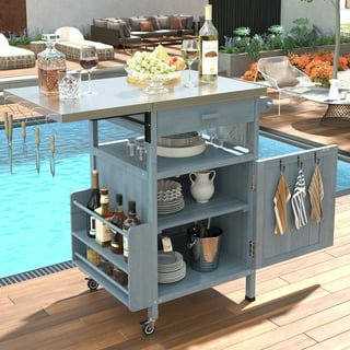 Chariot De Service à 3 Niveaux Avec étagères Et Roulettes, Table De Barbecue En Acier Inoxydable Table Appoint Pour Barbecue Chariot Exterieur 96025277