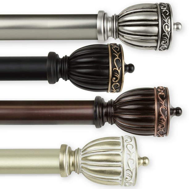Debussy 1 Dia Curtain Rod 160 240 Inch Black Com Dia Curtain Rod 160 240 Inch Black, 240 Inch Curtain Rod
