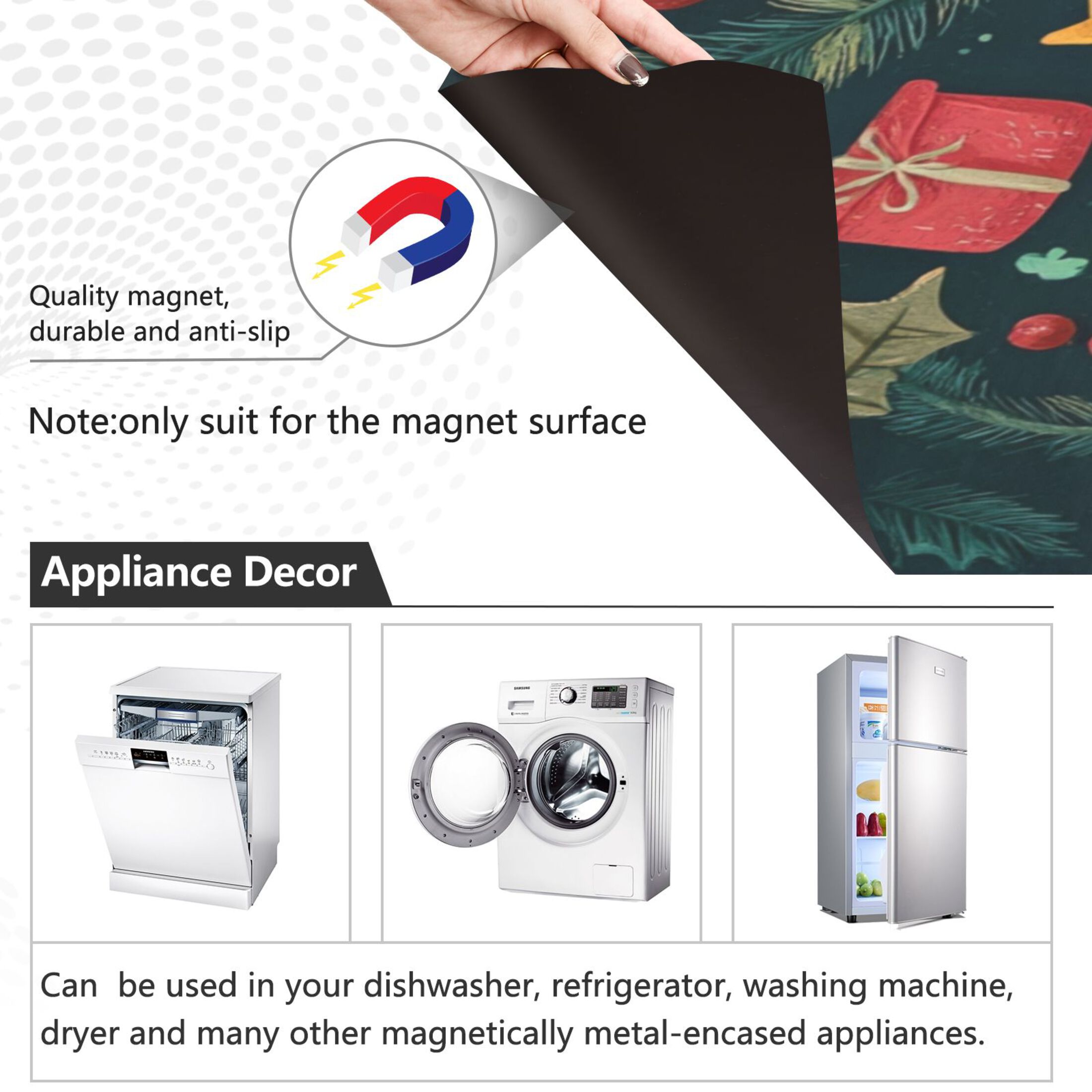 IAUYY Magnetic decorative sticker - 23x26 Inch PVC Refrigerator Decorative Cover, Removable DIY Art for Kitchen Appliances Lollipop Element
