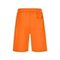 thumbnail image 5 of Bcfgryg Men Summer Casual Athletic Beach Shorts Solid Drawstring Sports Workout Shorts With Pockets Men's Linen Shorts For Summer Travel Orange L, 5 of 5