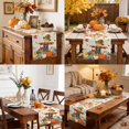thumbnail image 6 of Boho Fall Scarecrows Cotton Linen Rectangle Table Runners 13"x36", Thanksgiving Autumn Pumpkins Maple Leaf Coffee Table Runner Dresser Scarves Table Runners for Wedding Party Banquet Dinner Decor, 6 of 8