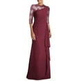 thumbnail image 1 of KaLI_store Formal Dresses for Women Women's Lace Bridesmaid Dress A-Line Off Shoulder Floral Lace Chiffon Wedding Dress Red,L, 1 of 1