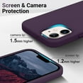 thumbnail image 4 of Shockproof Designed for iPhone 12 Mini Case, Food Grade Liquid Silicone Phone Case with [Soft Anti-Scratch Microfiber Lining] Drop Protection 5.4 inch Slim Thin Cover, Deep Purple, 4 of 16