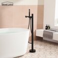 thumbnail image 3 of Boyel Living Freestanding Tub Faucet with Handheld Shower Head,2.5 GPM Floor Mounted Bathtub Filler Single Handle Shower Faucet in Matte Black, 3 of 10