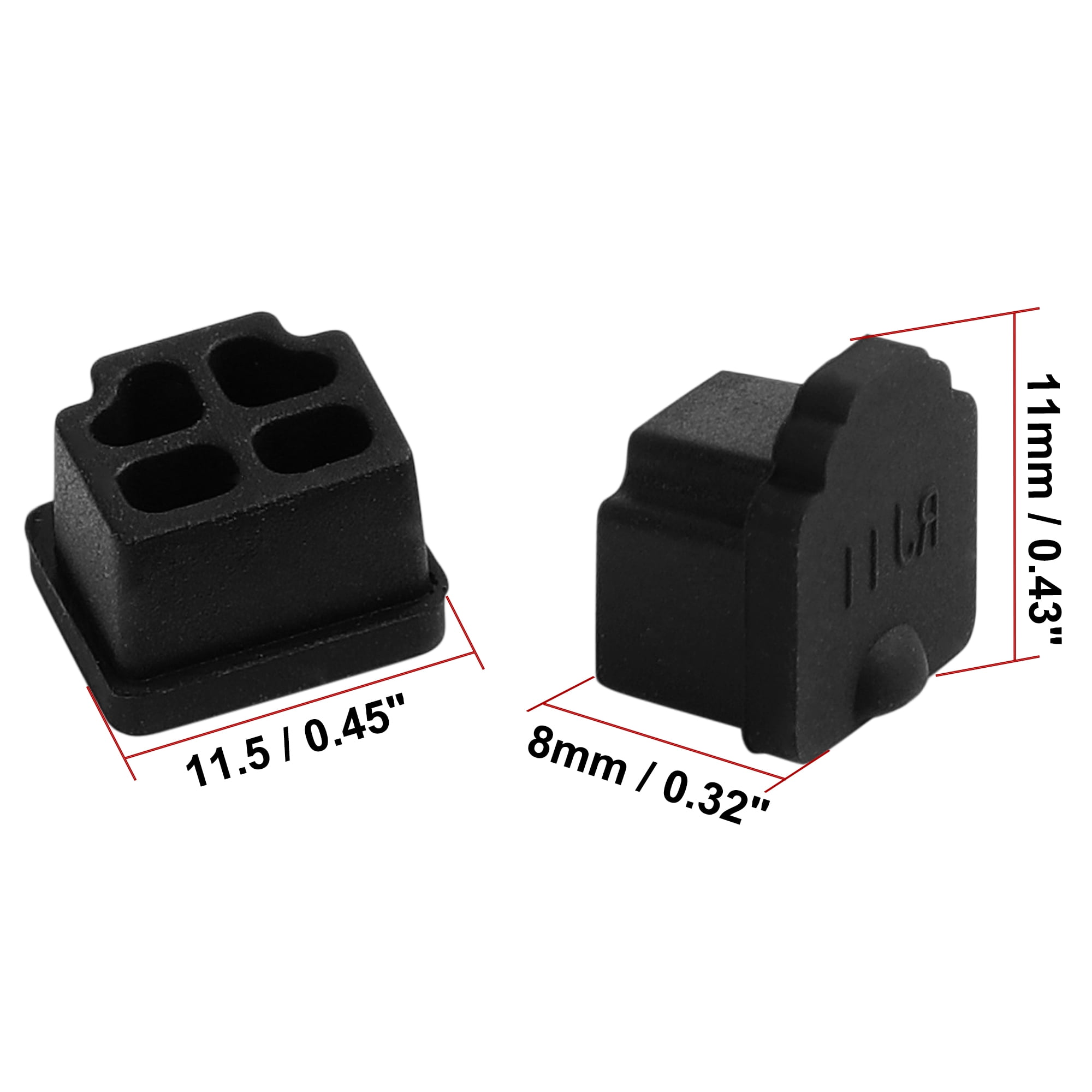 Black Rubber RJ11 Connector Port Anti Dust Cap Protector Cover 10 PCS