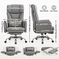 thumbnail image 2 of Primy Cross Legged Office Chair with Footrest & Convertible Armrests, 500LBS Capacity Home Desk Chair, Ergonomic Recliner with Lumbar Pillow, Criss Cross Design, Big and Tall Executive Chair, 2 of 9