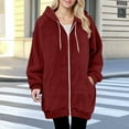 thumbnail image 4 of Long Length Hoodies for Women Sweatshirt Zip Up Hoodie Fashion 2025 Trendy Long Sleeve Jackets Winter Clothing Outfits Fall Clothes, 4 of 4