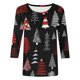 thumbnail image 4 of Pntutb Mujeres Casual Imprimir Navidad suelta tres cuartos manga cuello redondo tops Pntutb Pntutb-6459, 4 of 5