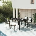 thumbnail image 1 of vidaXL 5 Piece Garden Dining Set with Cushions Black Poly Rattan, 1 of 5
